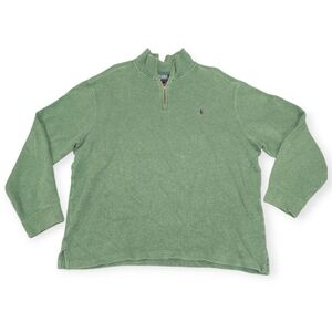 Polo Ralph Lauren Quarter Zip Green Pullover Sweater Mens Size XXL